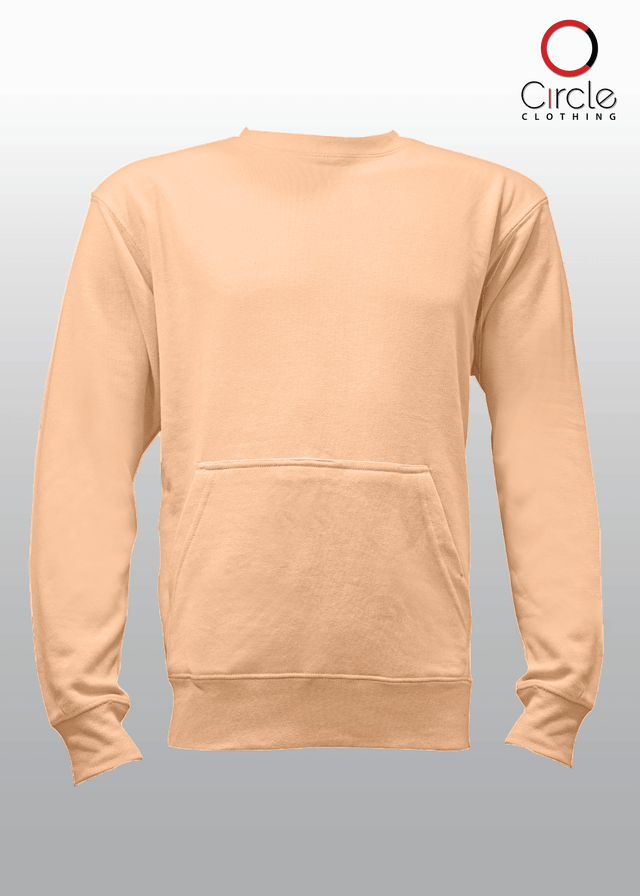 2615 Unisex French Terry Crewneck Sweatshirt with Pocket peach