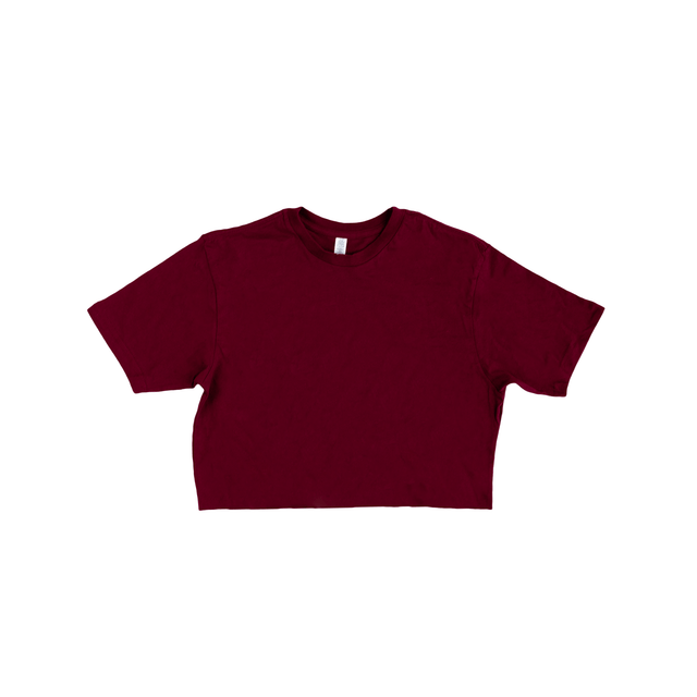 3315 Jersey Short Sleeve Cropped Tee maroon