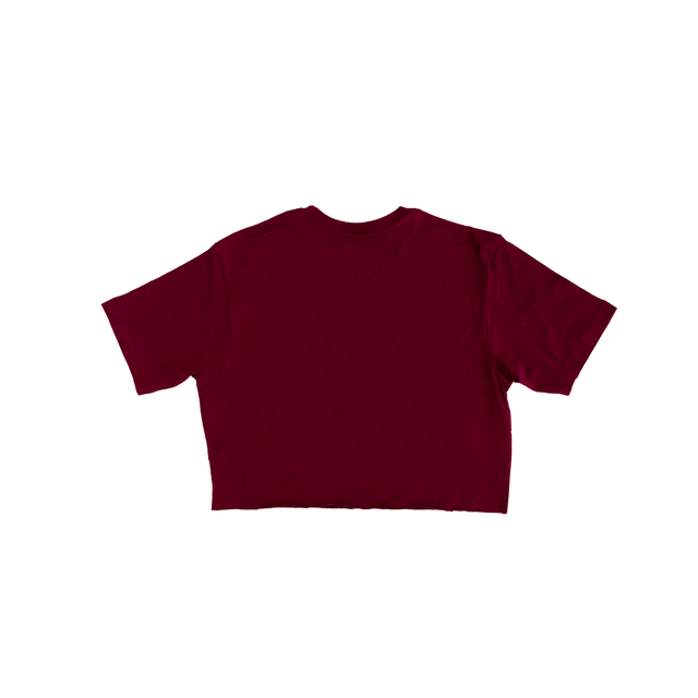 3315 Short Sleeve Cropped Tee maroon