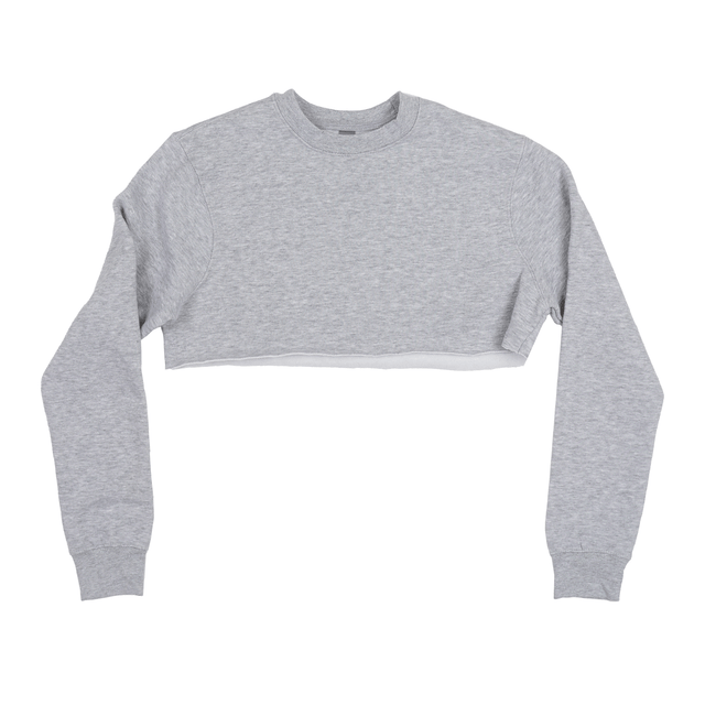 3636 Women's Fleece Perfect Crewneck Cropped Sweatshirt heather grey
