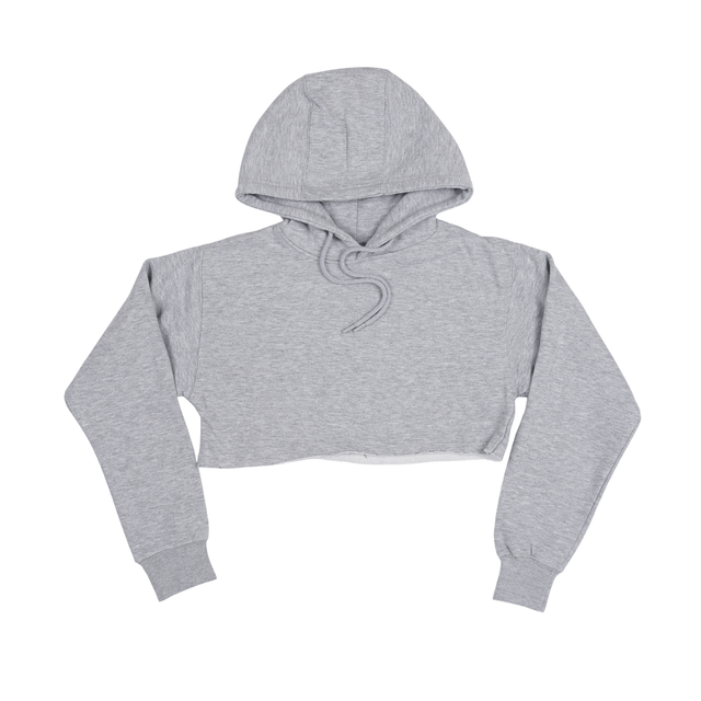 3715 Women's Fleece Perfect Pullover Cropped Hoodie 2 grey