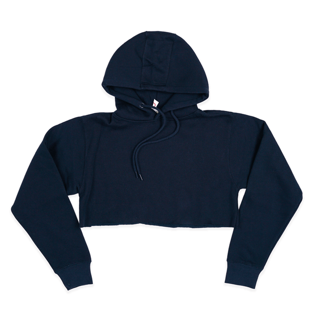 3715 Women's Fleece Perfect Pullover Cropped Hoodie navy