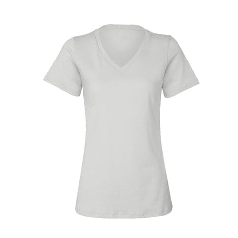 2585 comfort womens v neck tee Heather White