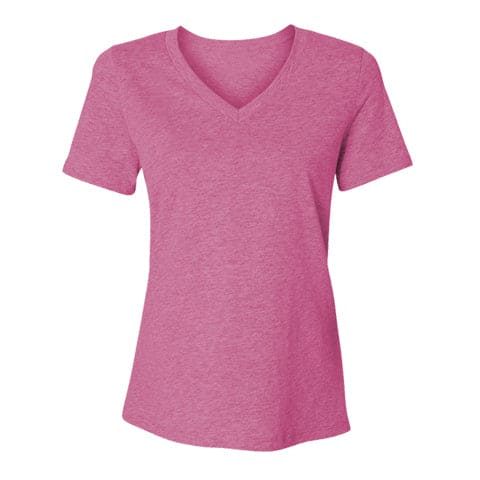 2585 comfort womens v neck tee Rasberry