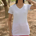 2585 comfort womens v neck tee white
