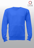 2615 Unisex French Terry Crewneck Sweatshirt with Pocket blue