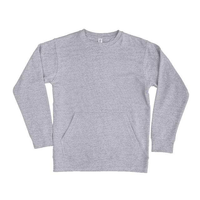 2615 Unisex French Terry Crewneck Sweatshirt with Pocket grey