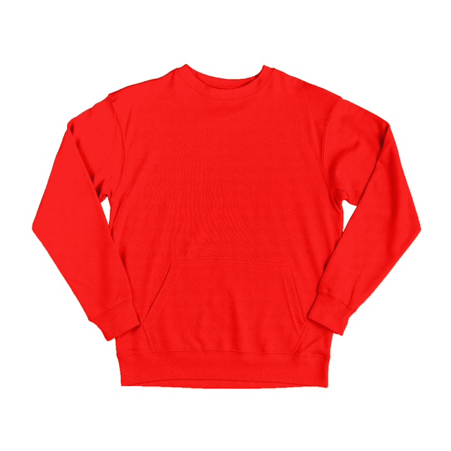 2615 Unisex French Terry Crewneck Sweatshirt with Pocket red
