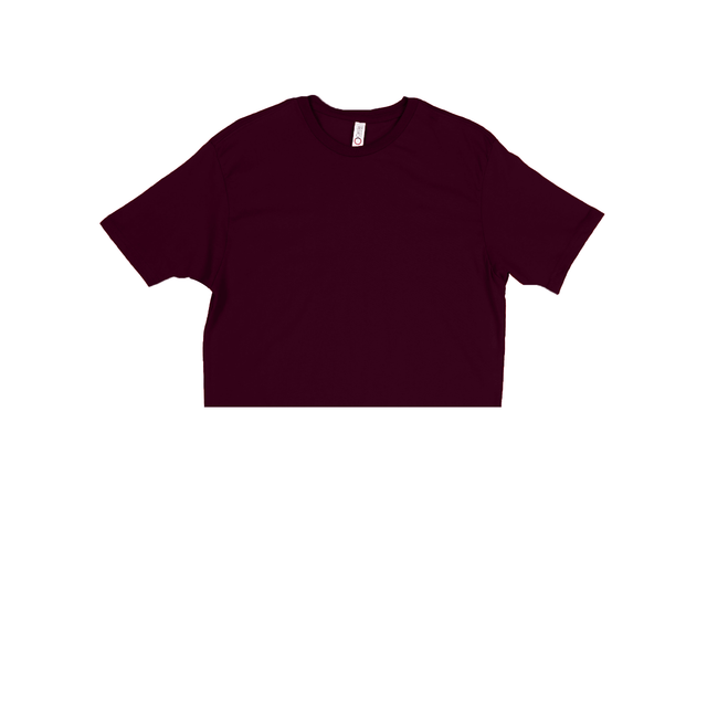 3315 Unisex Jersey Short Sleeve Cropped Tee 2 Burgundy