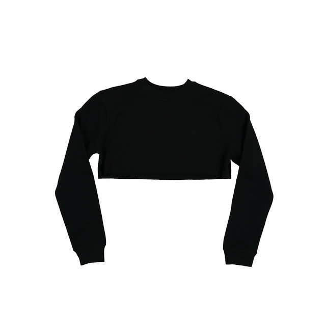 3636 Women's Fleece Crewneck Cropped Sweatshirt black