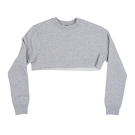 3636 Women's Fleece Crewneck Cropped Sweatshirt grey