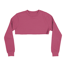 3636 Women's Fleece Crewneck Cropped Sweatshirt pink