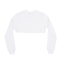 3636 Women's Fleece Crewneck Cropped Sweatshirt white