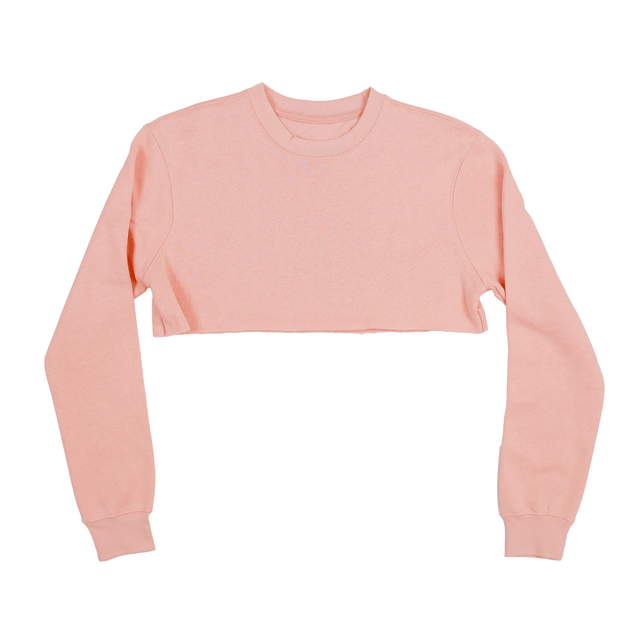 3636 Women's Fleece Perfect Crewneck Cropped Sweatshirt PowderPink