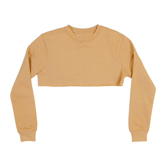 3636 Women's Fleece Perfect Crewneck Cropped Sweatshirt Sand