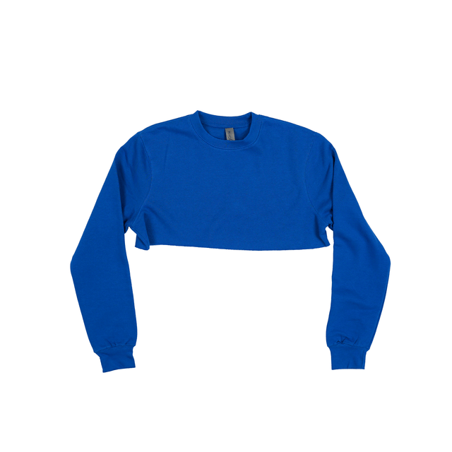 3636 Women's Fleece Perfect Crewneck Cropped Sweatshirt blue