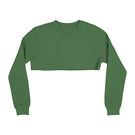 3636 Women's Fleece Perfect Crewneck Cropped Sweatshirt forest green