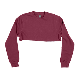 3636 Women's Fleece Perfect Crewneck Cropped Sweatshirt maroon