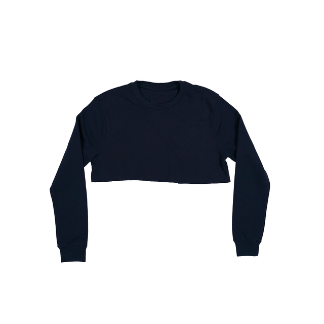 3636 Women's Fleece Perfect Crewneck Cropped Sweatshirt navy