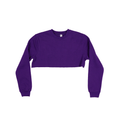 3636 Women's Fleece Perfect Crewneck Cropped Sweatshirt purple