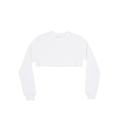 3636 Women's Fleece Perfect Crewneck Cropped Sweatshirt white