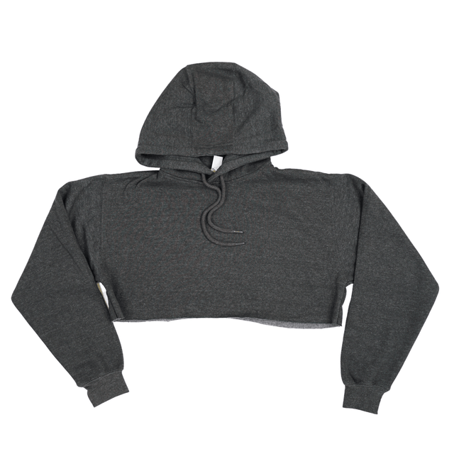 3715 Women's Fleece Perfect Pullover Cropped Hoodie 2 dark grey