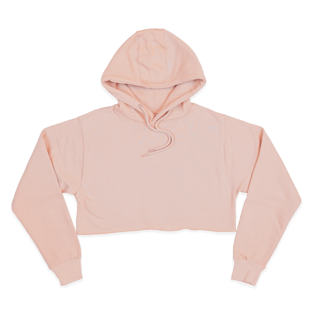 3715 Women's Fleece Perfect Pullover Cropped Hoodie PowderPink