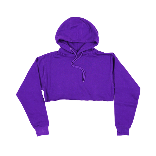 3715 Women's Fleece Perfect Pullover Cropped Hoodie purple