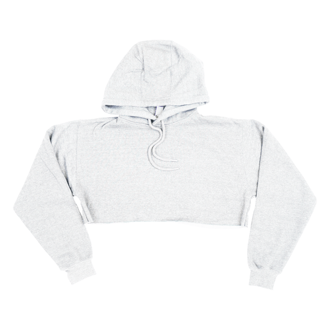 3715 Women's Fleece Pullover Cropped Hoodie 2 grey