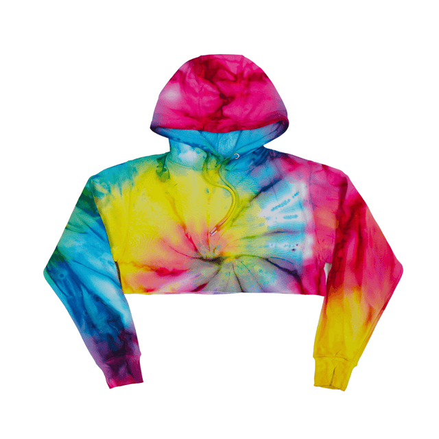 3715 Women's Fleece Pullover Cropped Hoodie multi yellow
