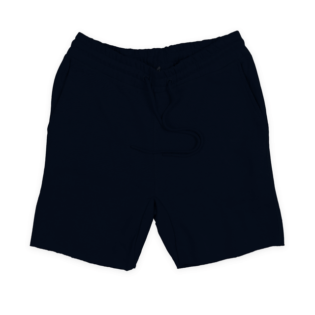 8520 Unisex Classic Fleece Raw Edge Shorts navy