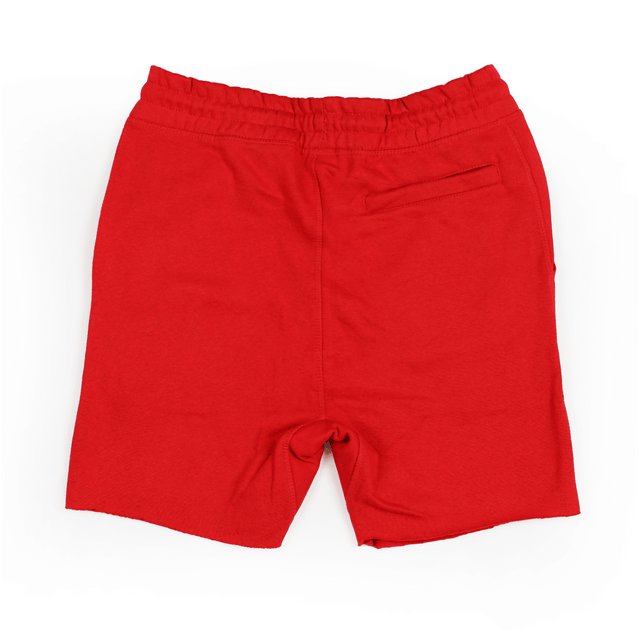 8520 Unisex Classic Perfect Fleece Raw Edge Shorts red