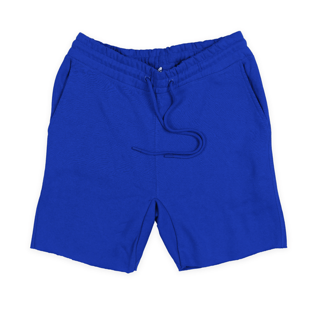 8520 Unisex Classic Raw Edge Shorts blue