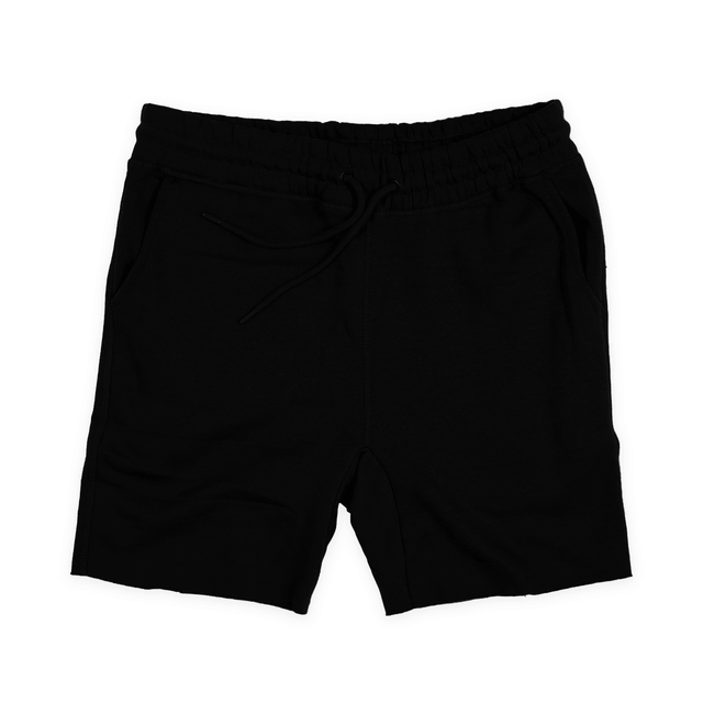 8520 Unisex Fleece Raw Edge Shorts black