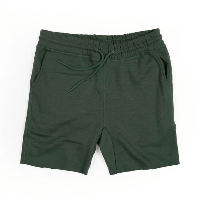 8520 Unisex Fleece Raw Edge Shorts forest
