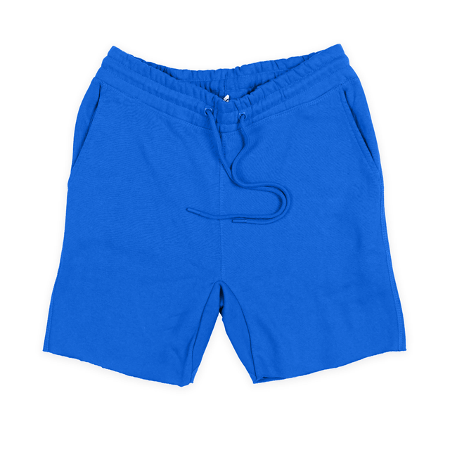 8520 Unisex Fleece Raw Edge Shorts royal