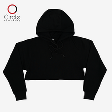 Load image into Gallery viewer, Unisex Fleece Perfect Pullover Black Cropped Hoodie 8.25 Oz - 3715
