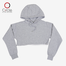 Load image into Gallery viewer, Unisex Fleece Perfect Pullover Heather Grey Cropped Hoodie 8.25 Oz - 3715
