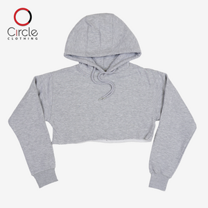 Unisex Fleece Perfect Pullover Heather Grey Cropped Hoodie 8.25 Oz - 3715